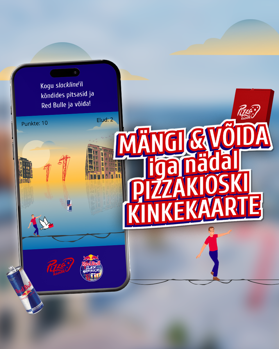 Red Bull Slack Line Warriors mängustatud kampaania Pizzakiosk
